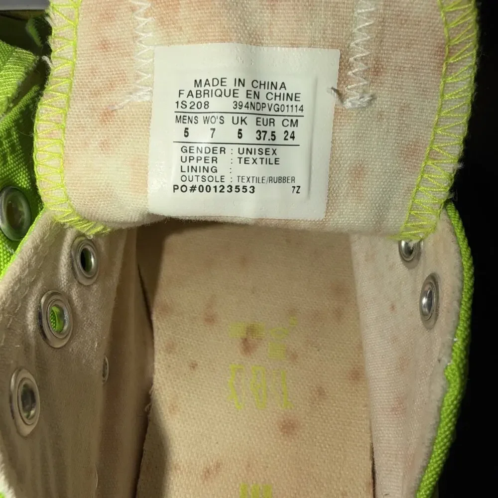 Converse Neon Green Chuck Taylor Slip On Sneakers 7